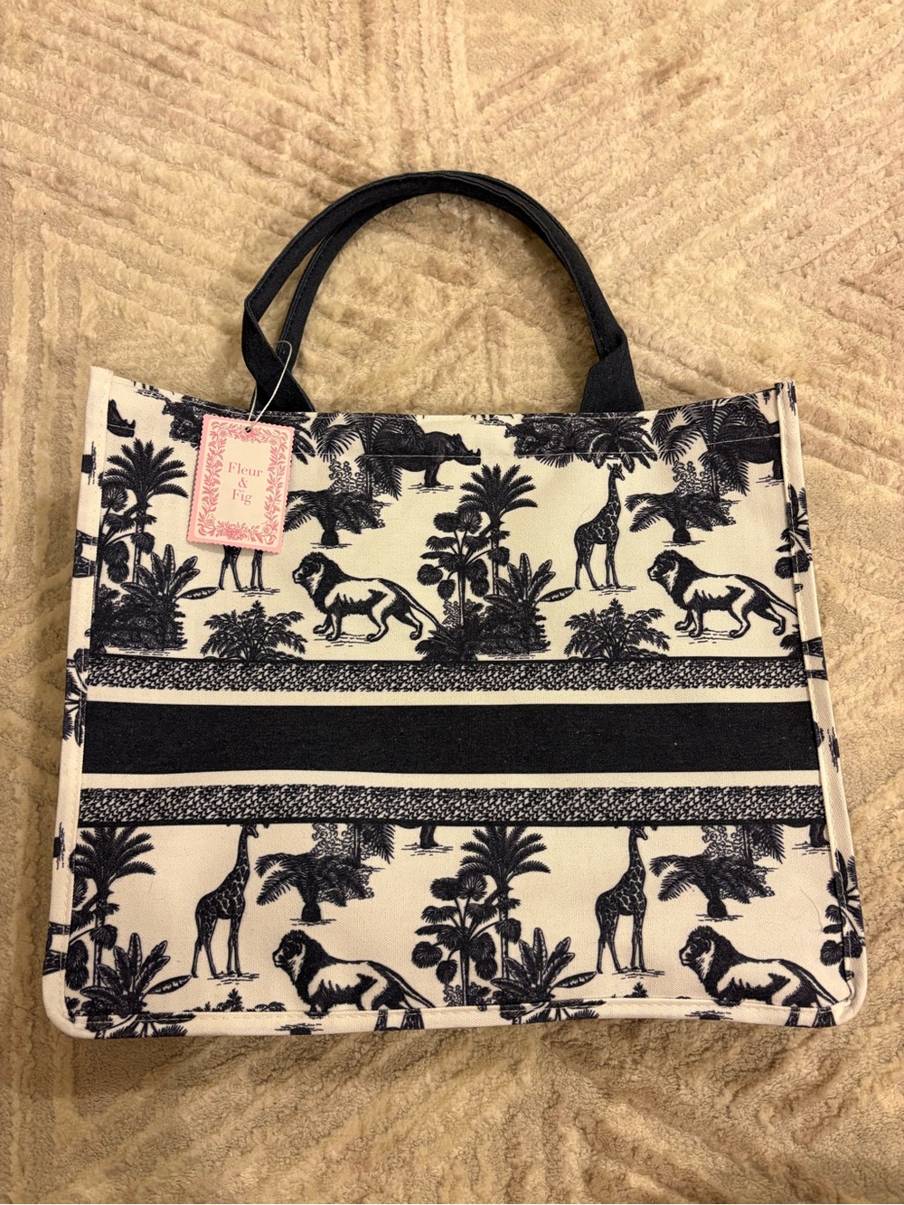 NEW Tote in Navy and Jungle Pattern